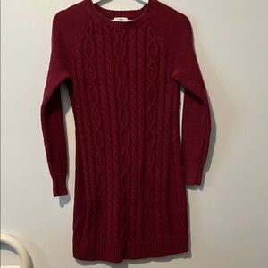 Old Navy Maroon Knit Sweater Dress